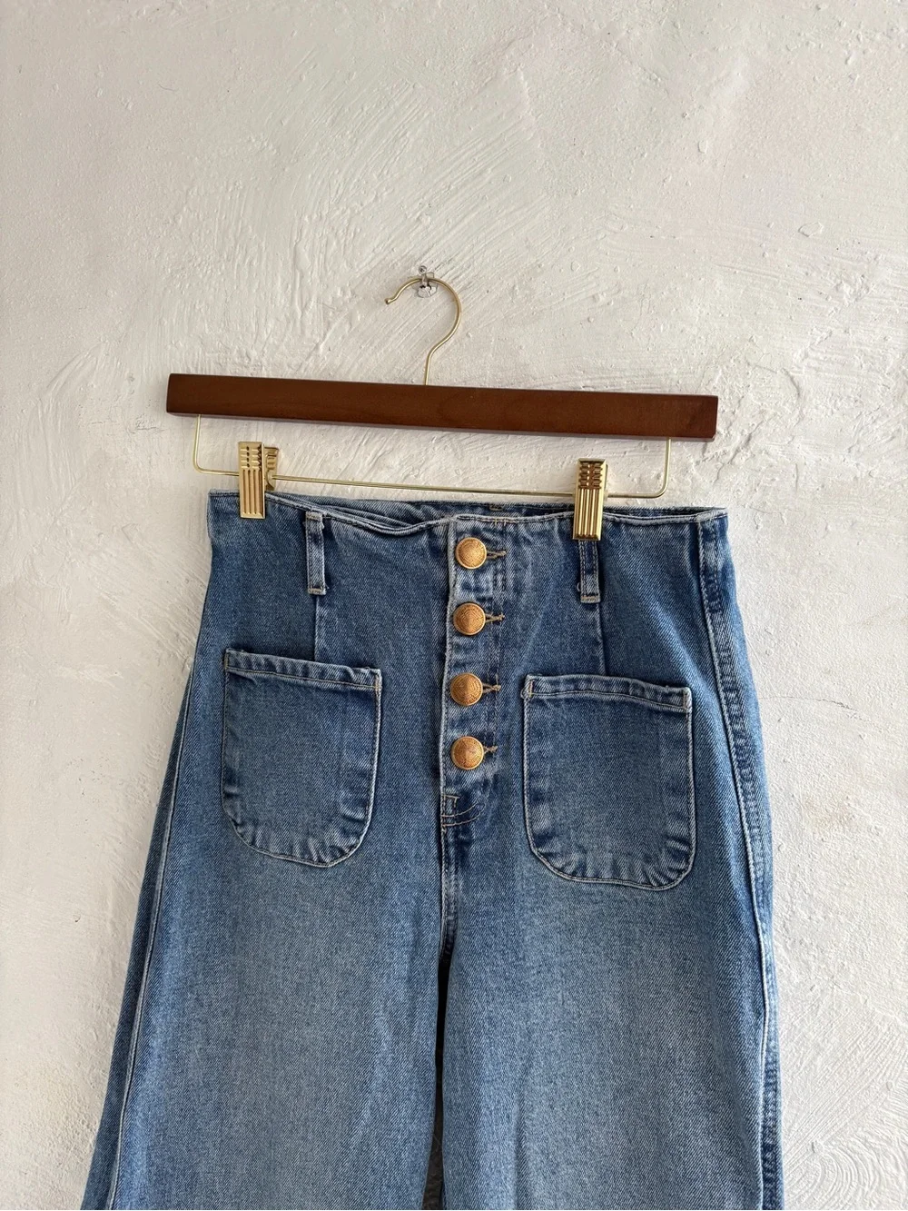 Zara patch pocket marine high waisted pants